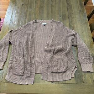 Universal Thread 100% Cotton Waffle Knit Open-Front Cardigan